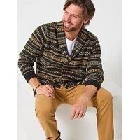 Joe Browns Men/'s Winter Fairisle Shawl Cardigan Sweater, Green, XL