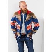Joe Browns Men/'s Aztec Knit Pattern Wild Side Shawl Neck Cardigan Sweater, Multi, L