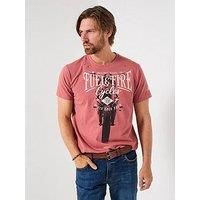 Joe Browns Men's Biker Front Print Short Sleeve Crew Neck Tee