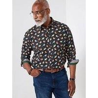 Joe Browns Men/'s Bird Print Shirt, Black, L