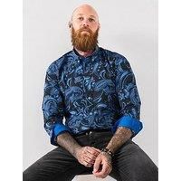 Joe Browns Men/'s Blue Paisley Print Long Sleeve Shirt, L