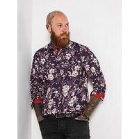 Joe Browns Men/'s Contrast Trim Floral Long Sleeve Shirt, M Brown