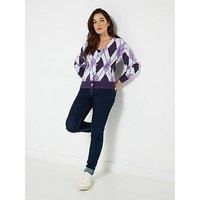 Joe Browns Women's Argyle Fluffy Knit Cardigan