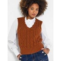 Joe Browns Women/'s Autumnal Rust Cable Knit Vest Sweater, 18