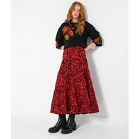 Joe Browns Women's Button-Front Tiered Floral Maxi Skirt