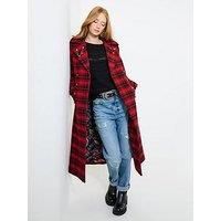Joe Browns Women's Red Check Maxi Coat | Size: 12