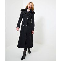 Joe Browns Women's Long Black Coat with Detachable Collar | Size: 18