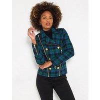 Joe Browns Women's Vintage-Inspired Check Biker Jacket