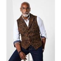 Joe Browns Mens Stylish Button-Up Paisley Waistcoat Brown