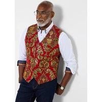 Joe Browns Mens Stylish Buttoned Jacquard Waistcoat Red