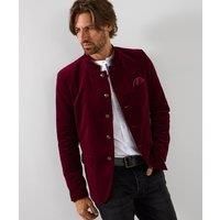 Joe Browns Mens Nehru Collar Statement Velour Jacket Red