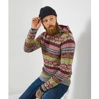 Joe Browns Mens Cozy Fairisle Knit Hooded Jumper Multicoloured