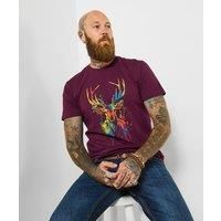 Joe Browns Mens Stag Print Graphic T-Shirt Red