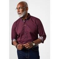 Joe Browns Mens Floral Trim Double Collar Long Sleeve Shirt Red