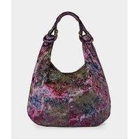 Joe Browns Womens Zip Fastened Floral Pattern Boho Velvet Bag Multicoloured