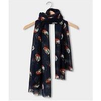 Joe Browns Womens Robin Print Sheer Scarf Blue One Size