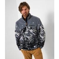 Joe Browns Mens Contrast Trim Borg Fleece Grey