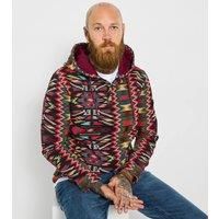Joe Browns Mens Contrast Red Lining Jacquard Fabric Hoodie Red