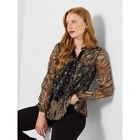 Joe Browns Women/'s Boho Floral Print Blouse and Cami, Black, 12