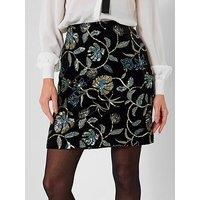 Joe Browns Womens Boutique Sequin Embroidered A Line Mini Skirt Black