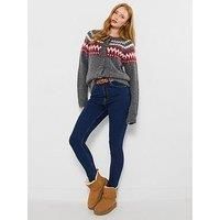 Joe Browns Women's Fairisle Toggle Cardigan Sweater in Grey | Size: 16