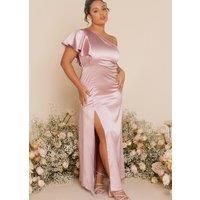 Satin One Shoulder Maxi Dress