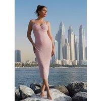 Rhinestone Bodycon Midi Dress