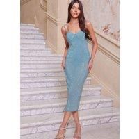 Rhinestone Bodycon Midi Dress