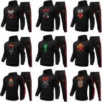 Unisex Stranger Things Red and Black Printed Hoodie and Tracksuit Set