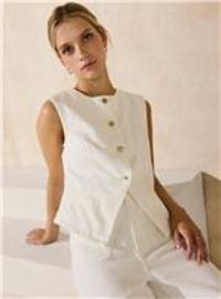 EVERBELLE White Denim Waistcoat 20