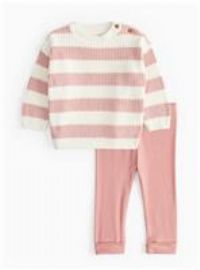 Pink Stripe Fisherman Jumper & Leggings Set 6-9 months