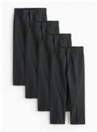 4 Pack Grey Trousers with Reinforced Knees & Extendable Hem Generous Fit 4 years