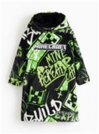 Minecraft Print Fleece Hooded Blanket 9-10 years