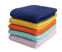 Habitat Brights Waffle Pack of 5 Tea Towels