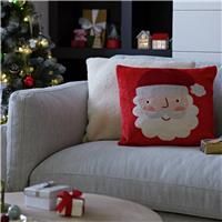 Argos Home Santa Printed Fleece Cushion  Multi  43X43cm
