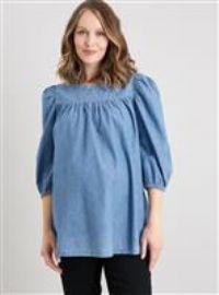 MATERNITY Blue Denim Blouse 20