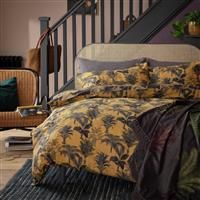 Habitat Palm Floral Print Mustard Bedding Set - Kingsize