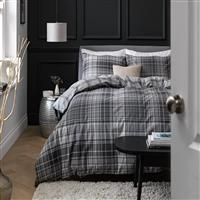 Habitat Grey Brushed Check Bedding Set - Single