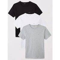 Paul Smith Organic Cotton Logo Lounge T-Shirts Three Pack White / Black / Grey