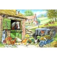 The House of Puzzles - Down On The Farm Jigsaw - Big 250 Piece Jigsaws For Adults & Kids, Extra Large Pieces, Artist Illustrated, Scenic Landscape, Deluxe Puzzle Gifts