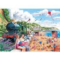 The House of Puzzles - Seaside Special Jigsaw - Big 250 Piece Jigsaws For Adults & Kids, Extra Large Pieces, Artist Illustrated, Scenic Landscape, Deluxe Puzzle Gifts