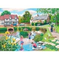 The House of Puzzles - Duck Pond Jigsaw - Big 250 Piece Jigsaws For Adults & Kids, Extra Large Pieces, Artist Illustrated, Scenic Landscape, Deluxe Puzzle Gifts