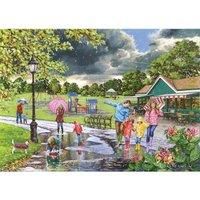 The House of Puzzles - Puddles Jigsaw - 500 Piece Jigsaws For Adults, Artist Illustrated, Scenic Landscape, Deluxe Puzzle Gifts