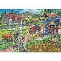 The House of Puzzles - Barley Mow Farm Jigsaw - Big 250 Piece Jigsaws For Adults & Kids, Extra Large Pieces, Artist Illustrated, Scenic Landscape, Deluxe Puzzle Gifts