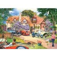 The House of Puzzles - Pub Lunch Jigsaw - Big 250 Piece Jigsaws For Adults & Kids, Extra Large Pieces, Artist Illustrated, Scenic Landscape, Deluxe Puzzle Gifts