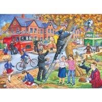 The House of Puzzles - Saving Miss Kitty Jigsaw - Big 250 Piece Jigsaws For Adults & Kids, Extra Large Pieces, Artist Illustrated, Scenic Landscape, Deluxe Puzzle Gifts