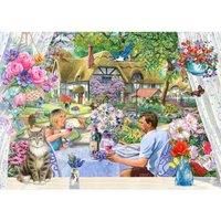 The House of Puzzles Enjoying the Garden BIG 500 Piece Jigsaw Puzzle, none