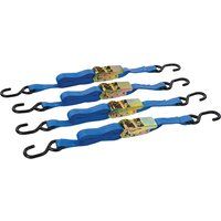 Silverline 481938 Tie-Down Ratchet Straps with S-Hook 4m x 25mm 350kg Lashing Capacity 700kg Breaking Strain Pack of 4