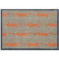 Turtle Mat - Running foxes - Scion Living Design 60x85cm approx Multi-Grip back