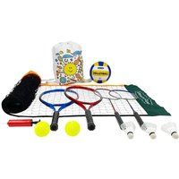 Traditional Garden Games Badminton Volley Ball Tennis Net 5m Rackets and Balls